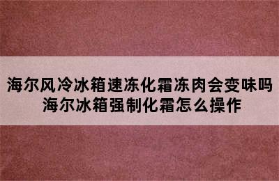 海尔风冷冰箱速冻化霜冻肉会变味吗 海尔冰箱强制化霜怎么操作